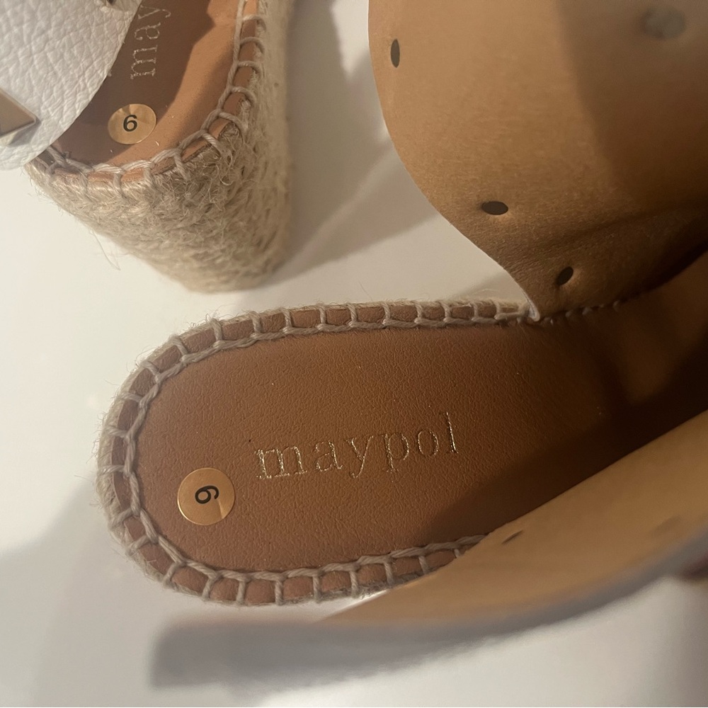 Maypol Leather Studded Espadrille Sandals Worn Once - Picture 5 of 6